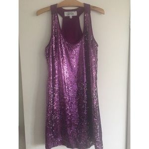 Badgley Mischka Pink Sequin Dress Sz XS